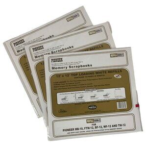 Pioneer 12x12 Top Loading Scrapbook Refill Pages 3 Pkgs 5 Sheets Each RMW-5